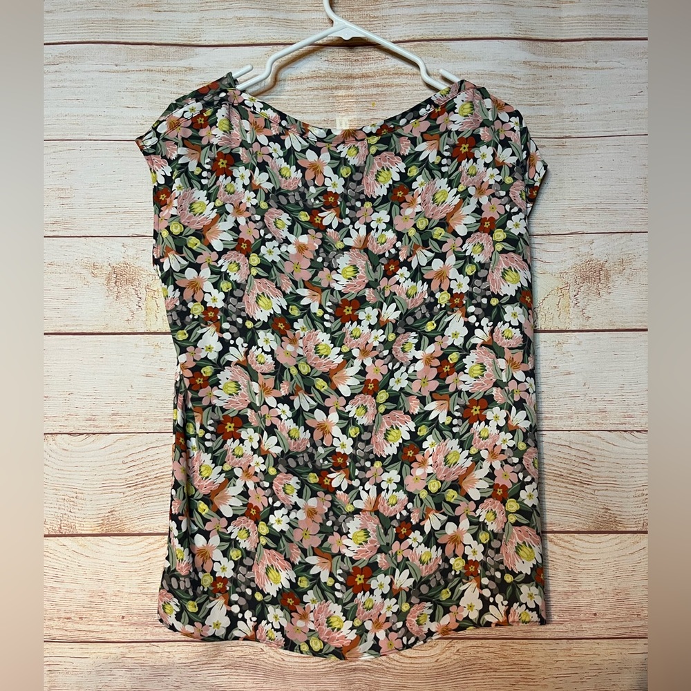 Loft Green Floral Top 0725